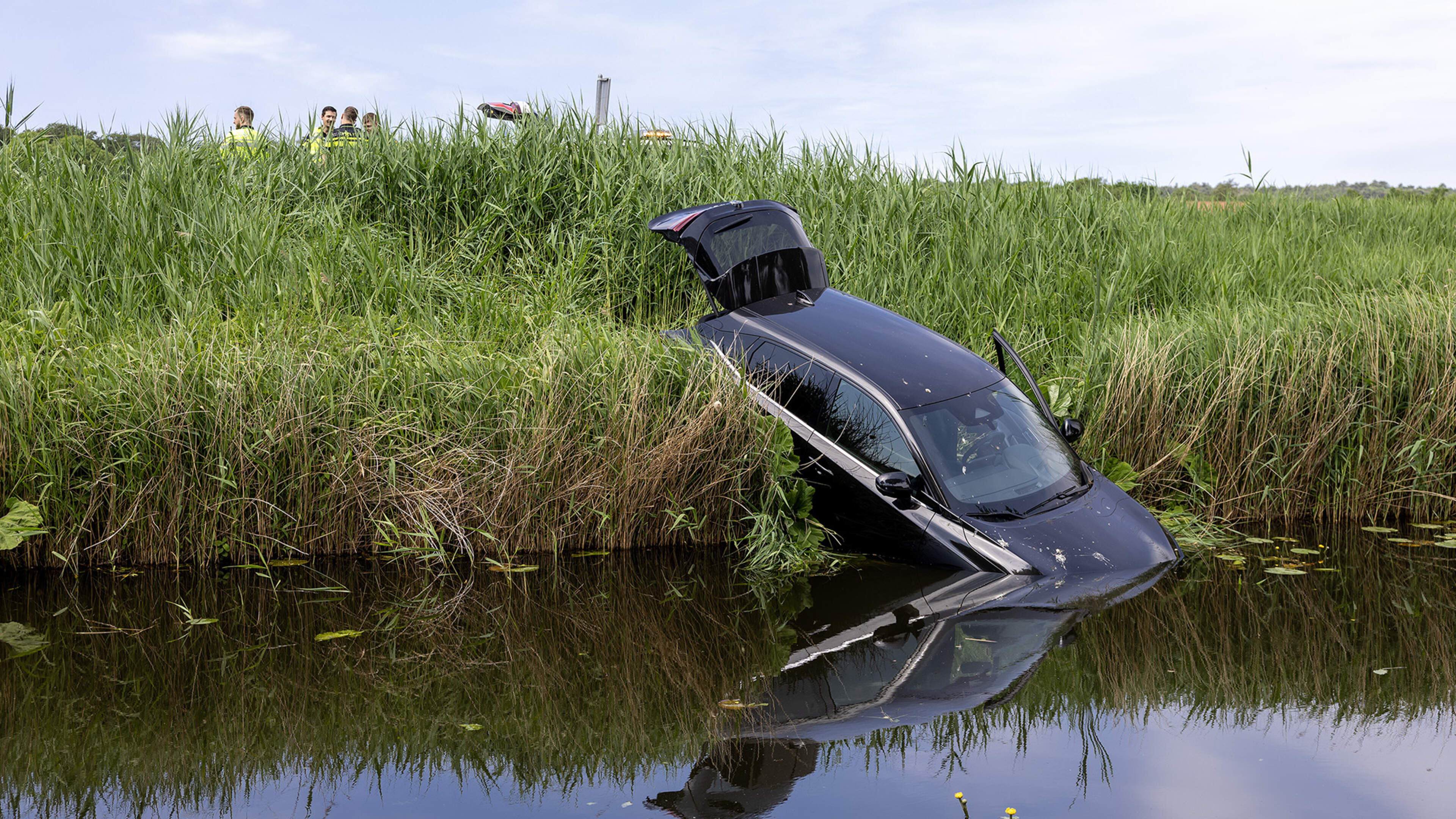 Motorist ends up in water along N208 in Haarlem