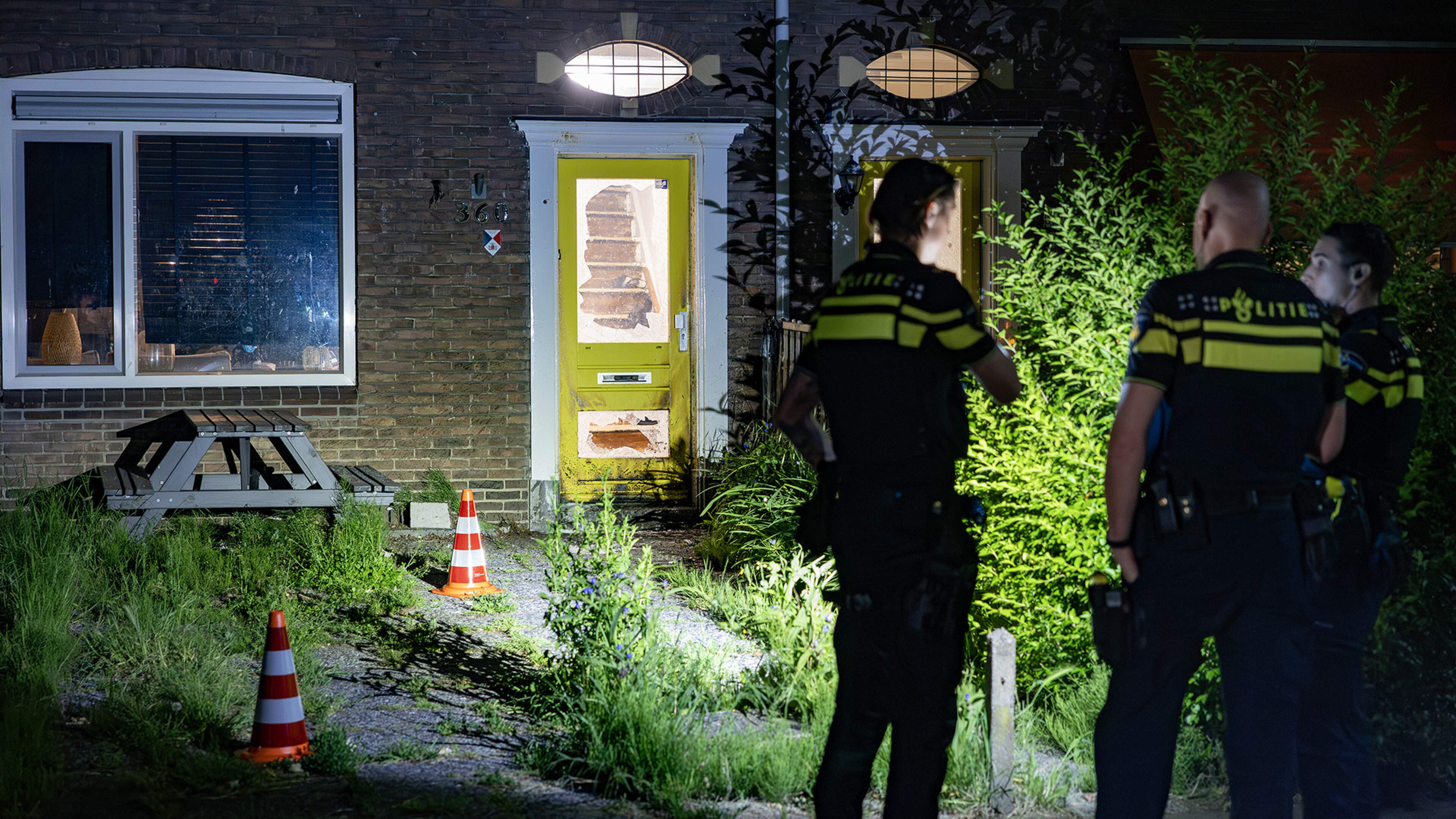 House door heavily damaged in Haarlem explosion