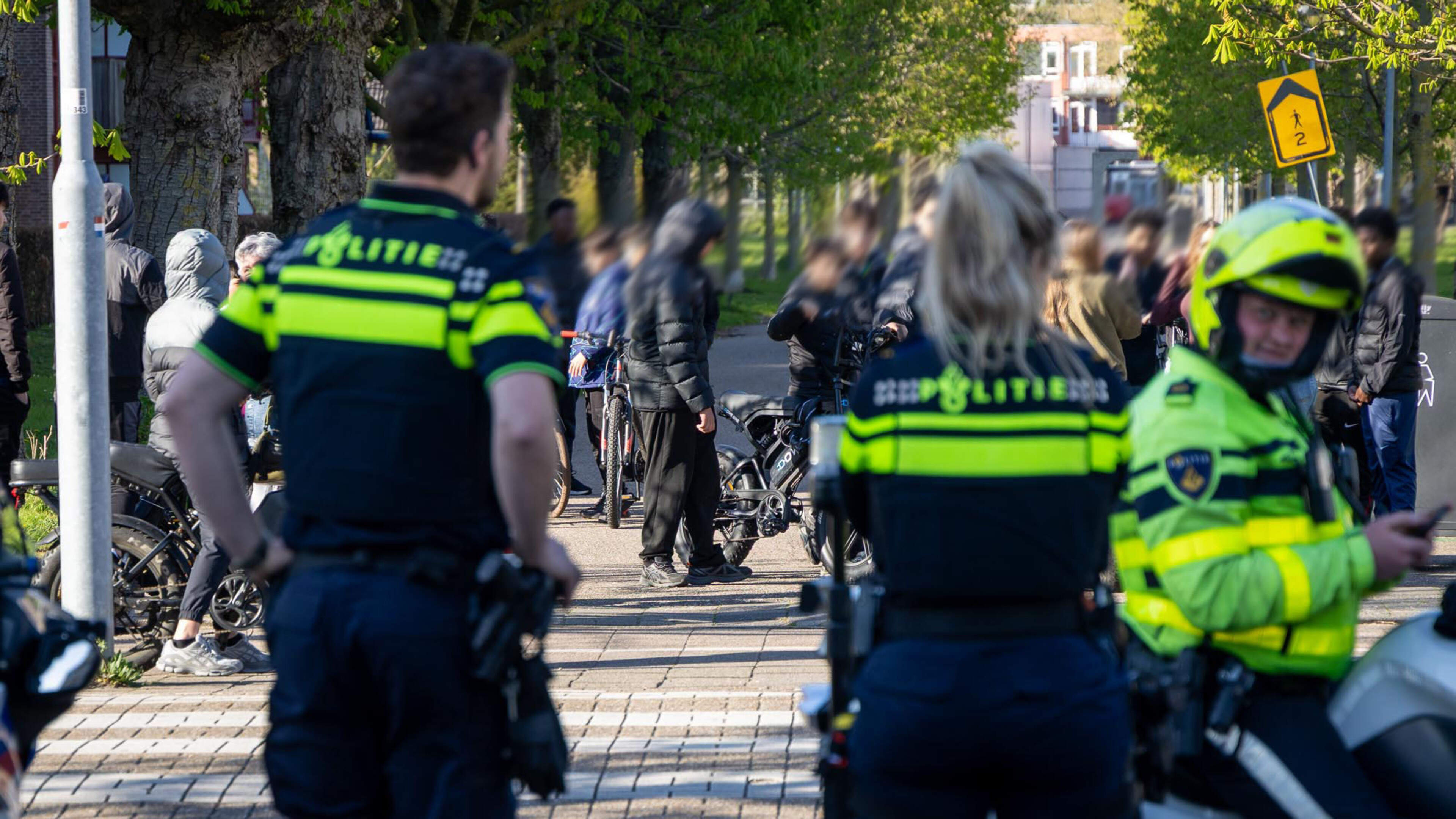 Large group of youths brawling in Reinalda Park, Haarlem