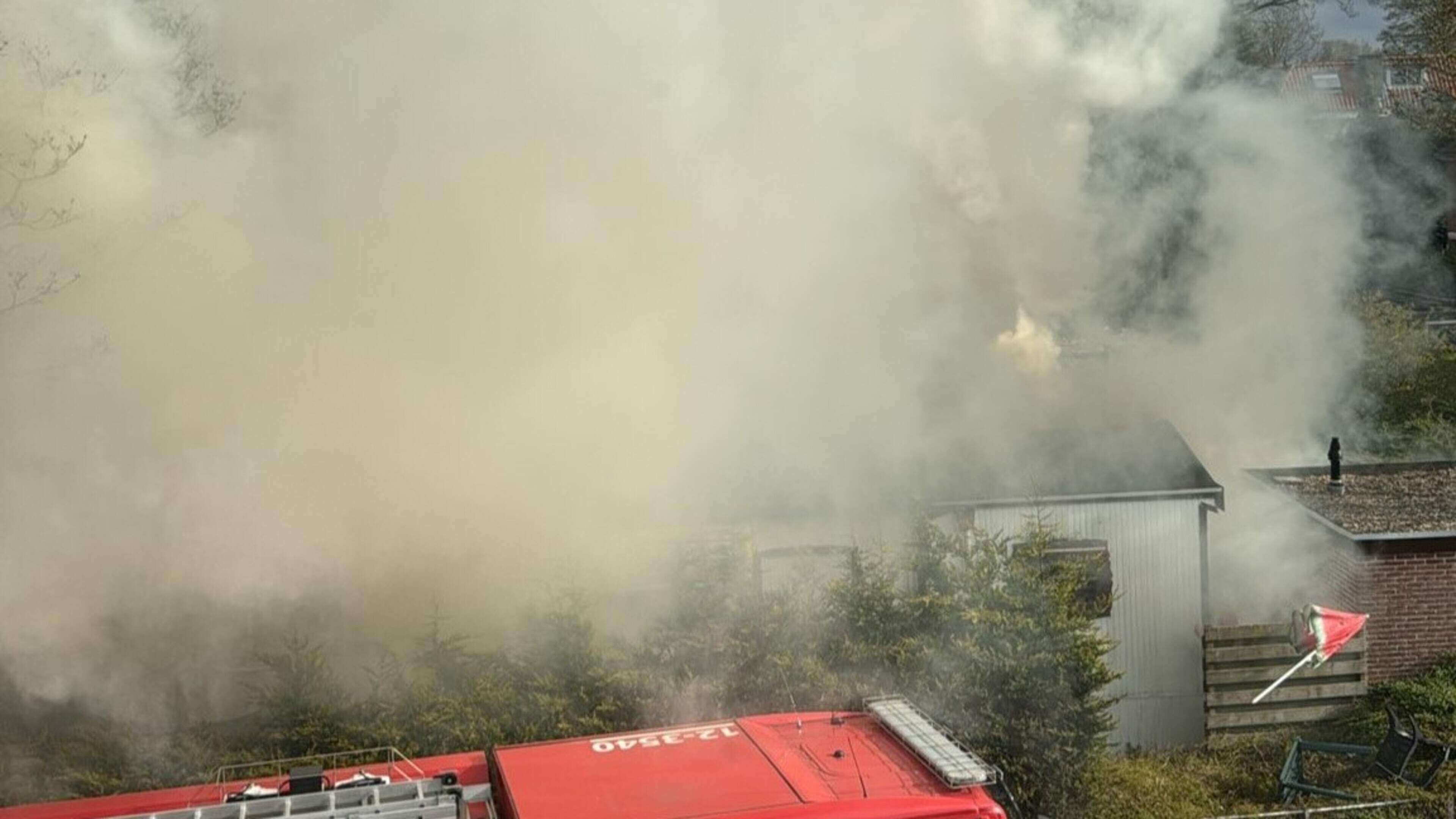 Fire damage and heavy smoke in Heemstede caravan