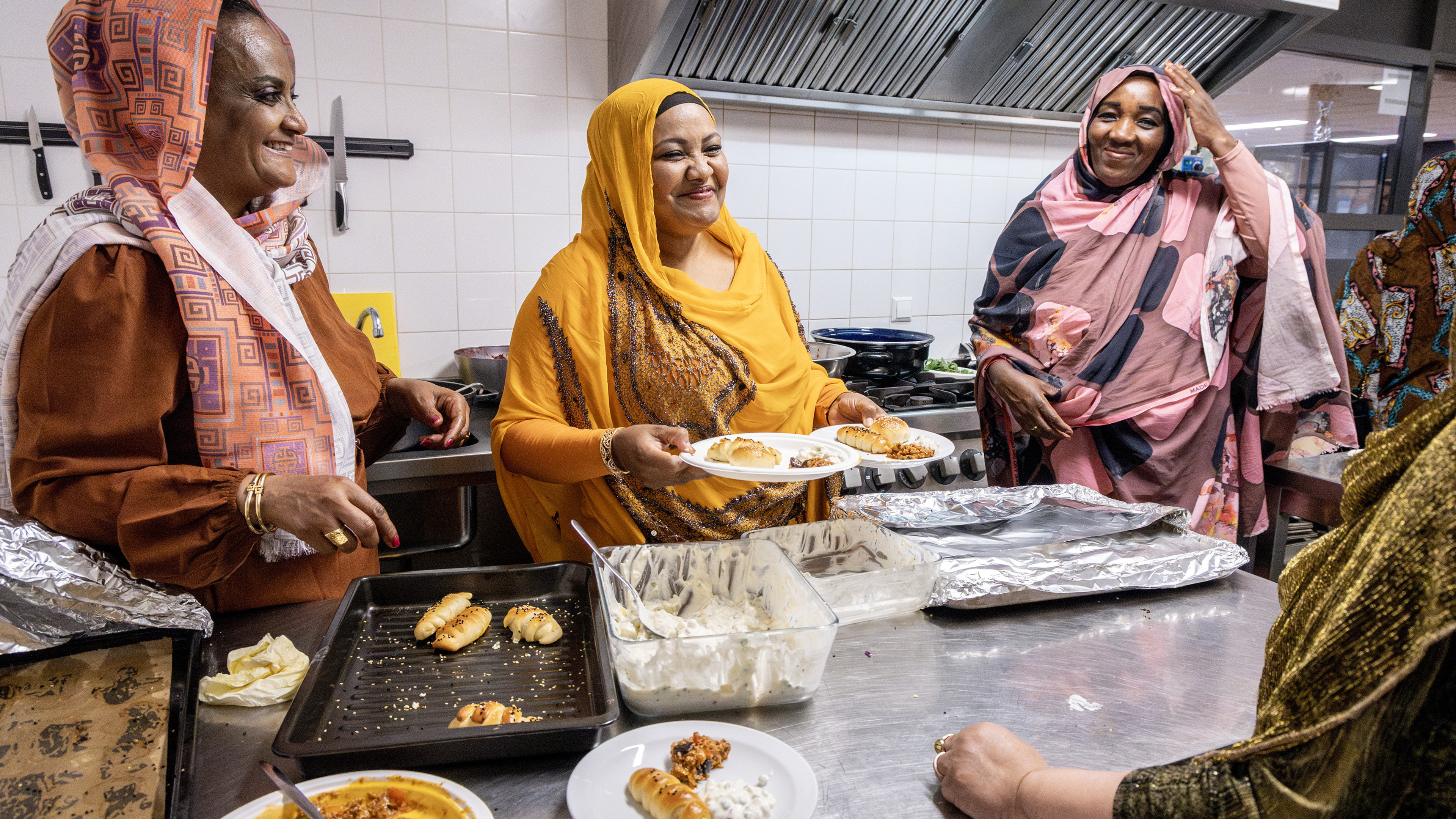 A long table full of unique dishes and music from the Middle East; World Festival in the World Kitchen
