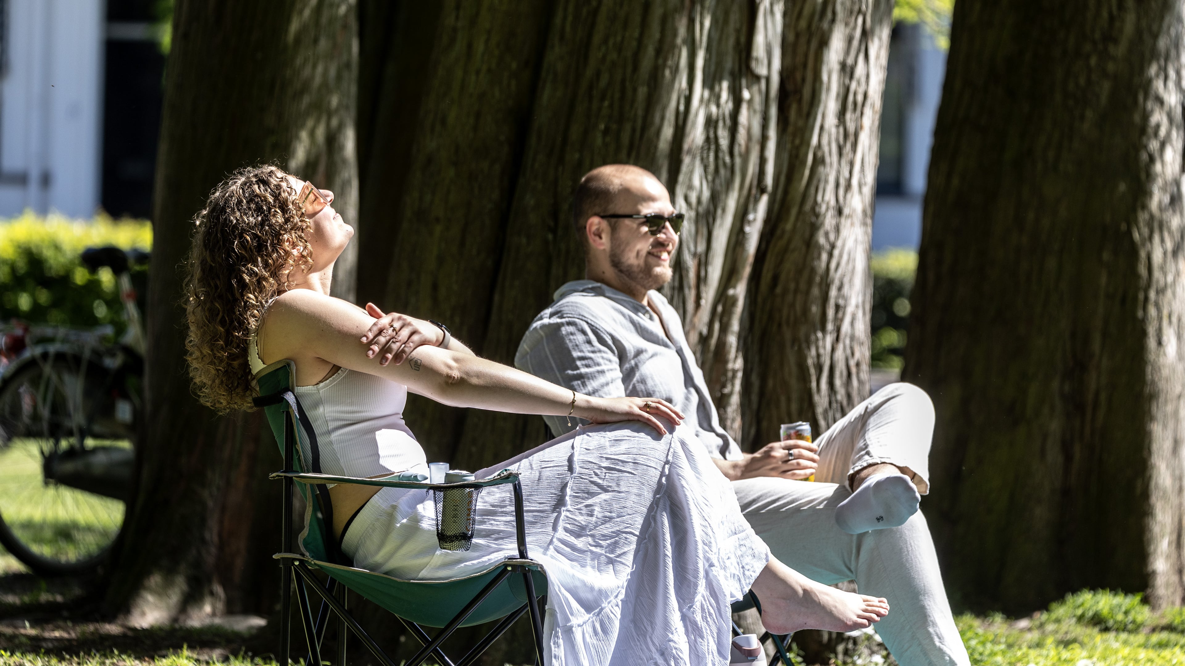 Sunscreen, drinks and sunshine on the first summer day in Haarlem