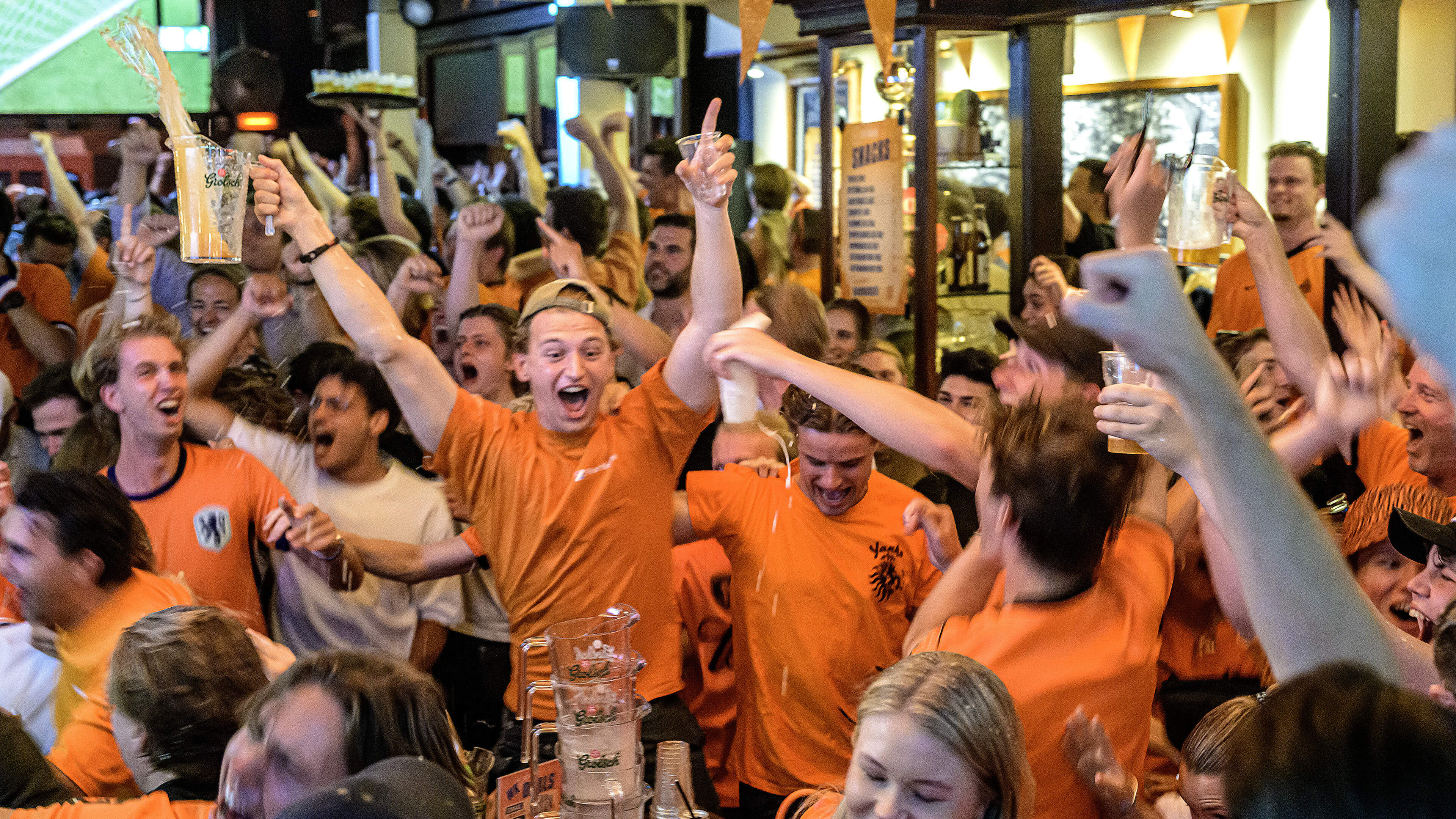 Great atmosphere at Haarlem's Café Studio after 2-0 win over Sweden