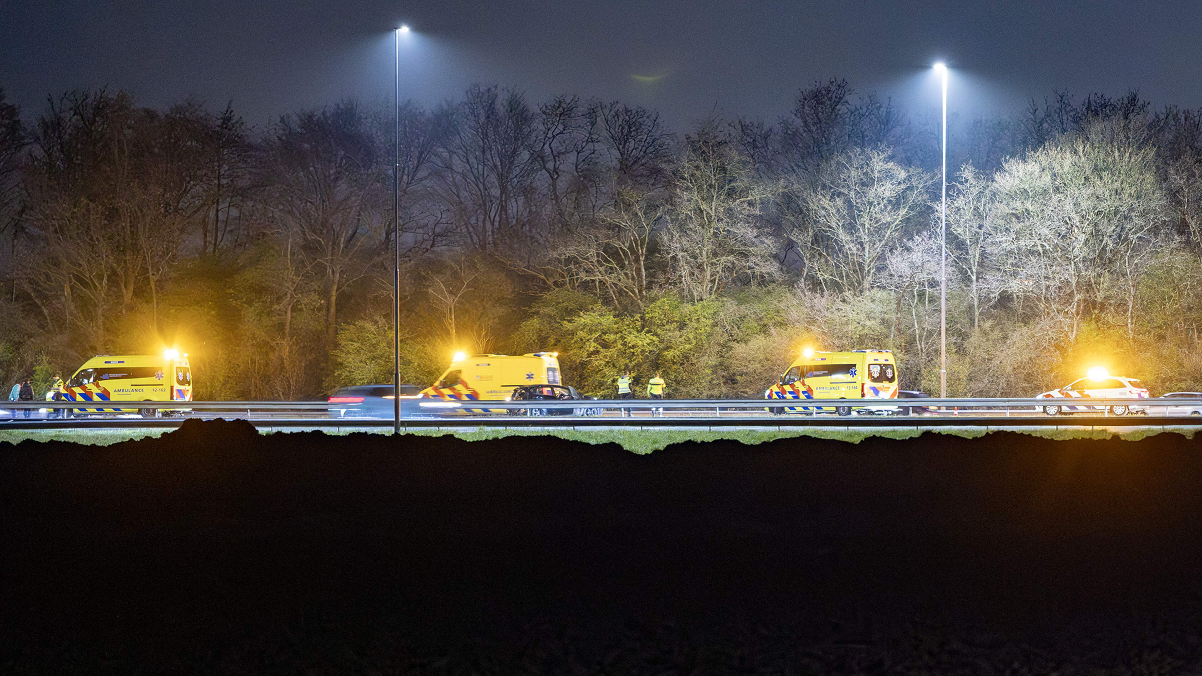 Major traffic jam on A9 near Zwanenburg after accident