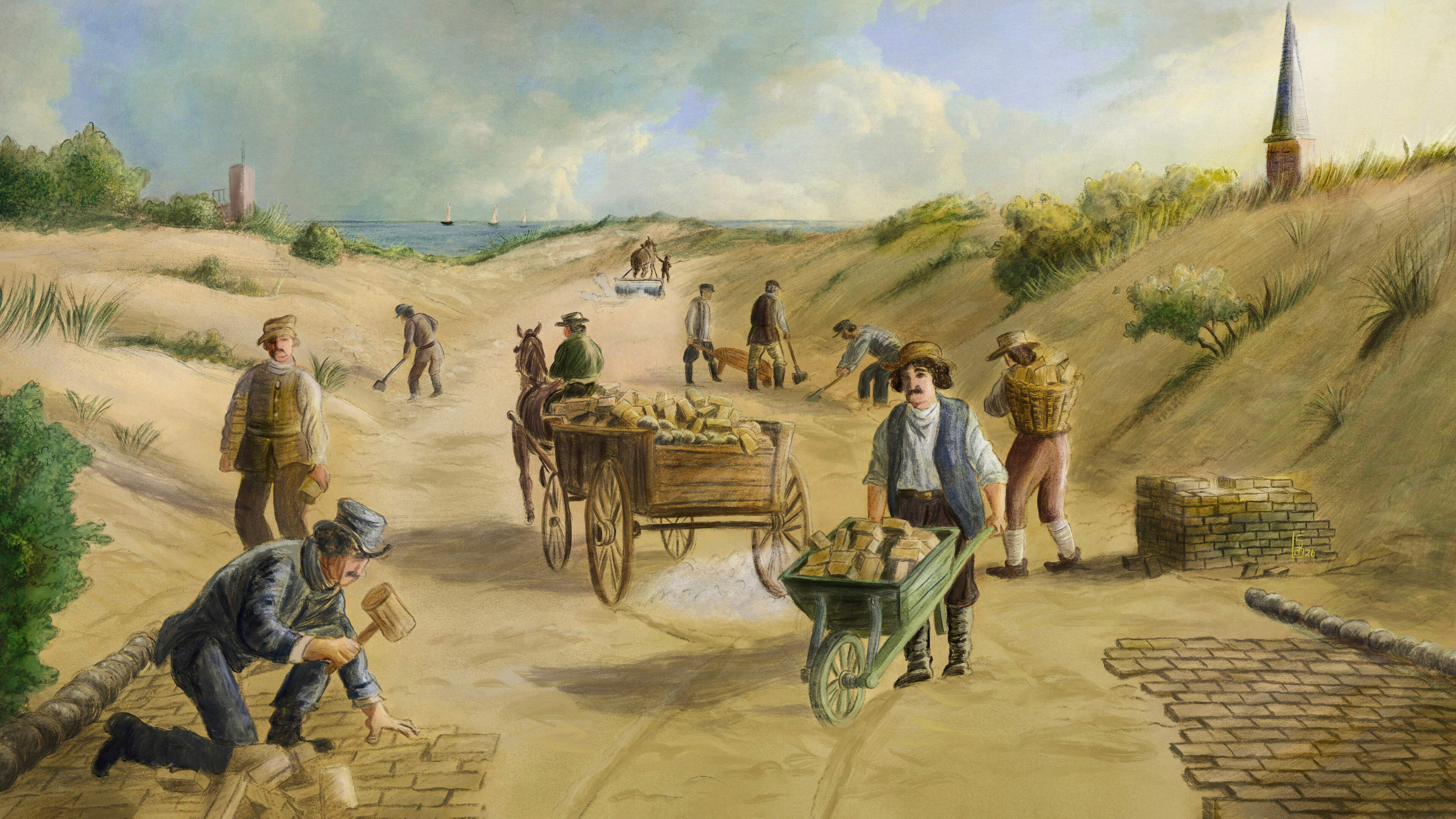 The road that turned Zandvoort into a seaside resort is now on display as a life-sized painting