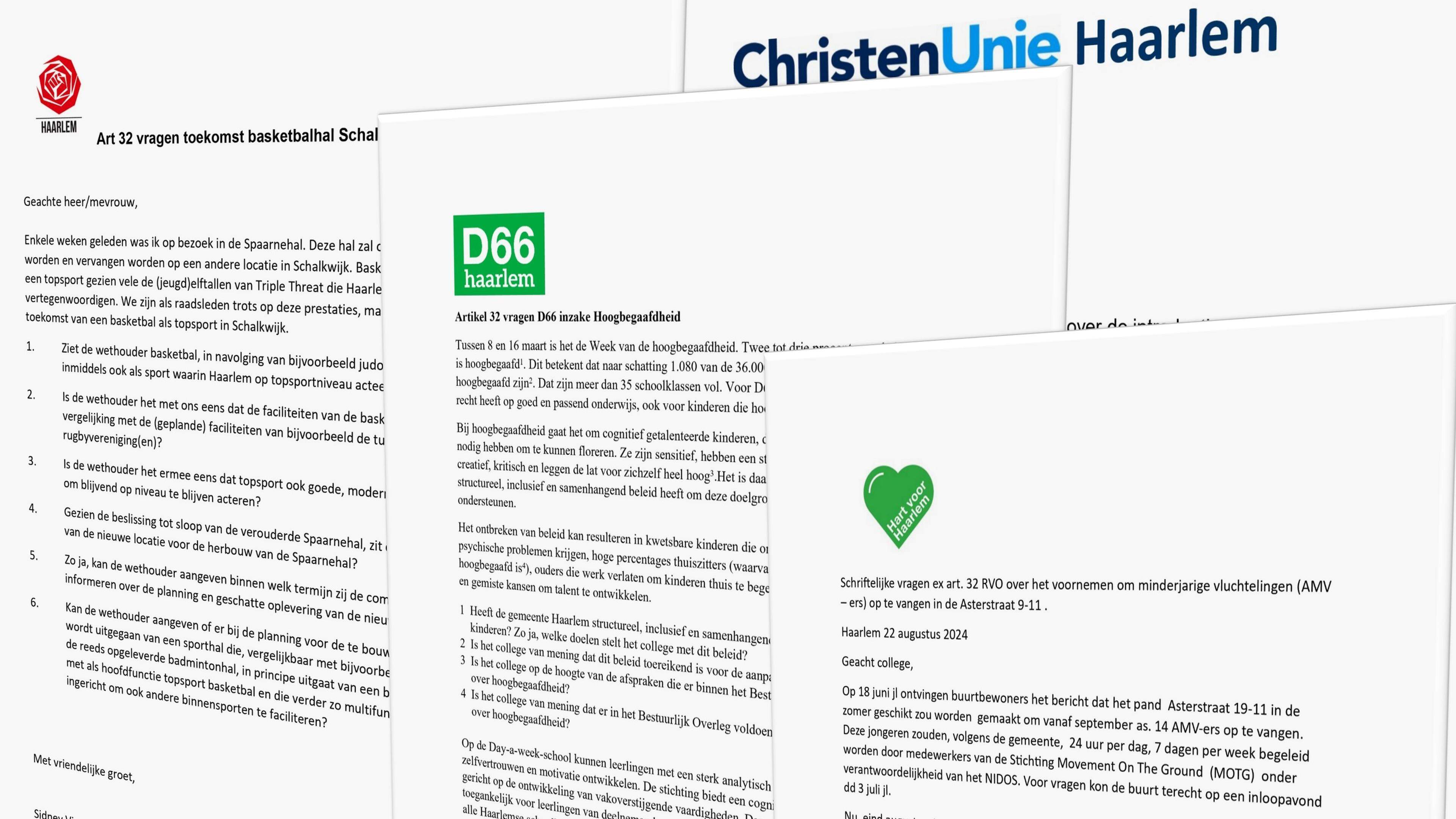 Haarlemse raadsleden stellen precies evenveel schriftelijke vragen als vorig jaar. PvdA en D66 zijn
