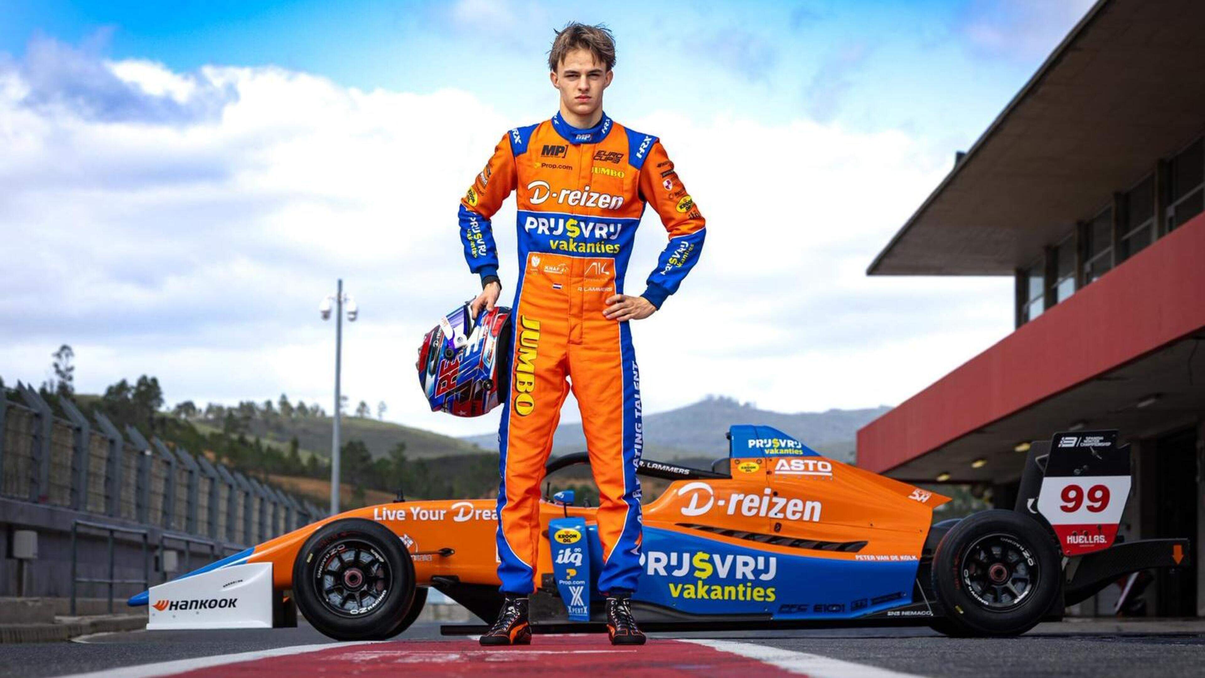 After training camp with F1 driver, rookie René Lammers (17) races straight to podium in debut weekend